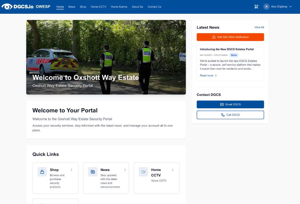 DGCS estates portal built with Next.js and Firestore